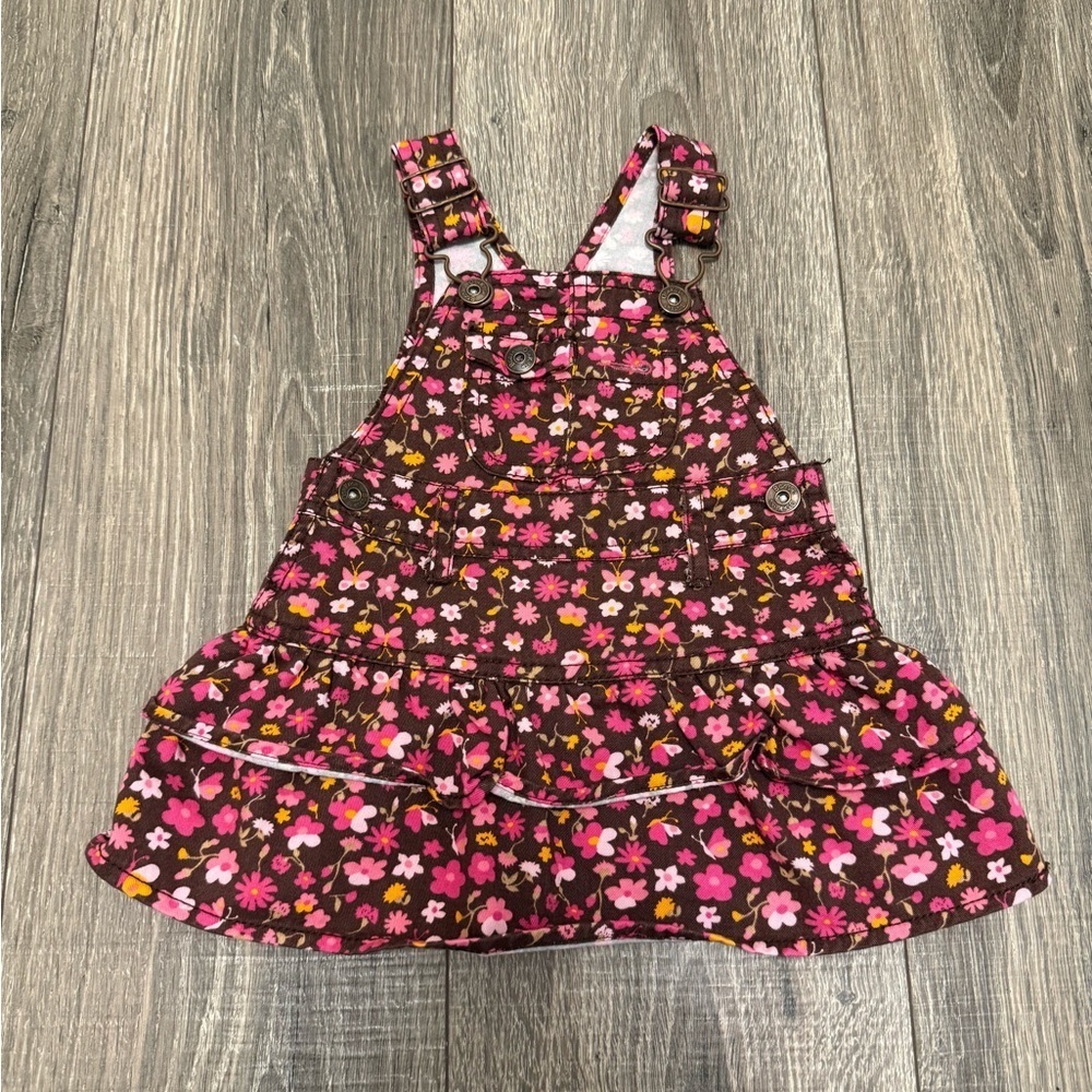 Osh Kosh Bgosh Vestbak Floral Jumper 6 Months Infant Girls Overall Dress